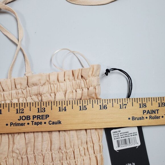 Wildfox Louisa Smocked Top Women Size XL NWT Square Neckline Straps Shoulder Tie - Picture 10 of 12